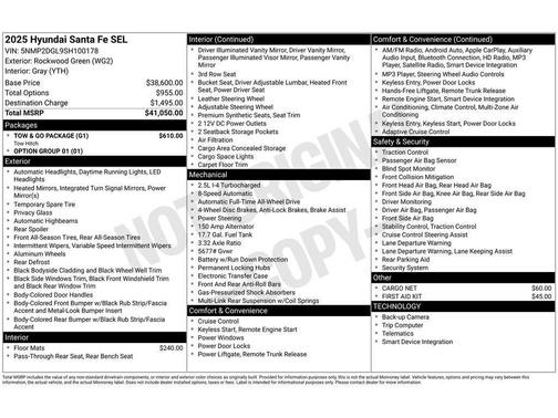 2025 Hyundai SANTA FE SEL