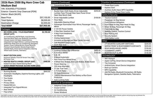 Ceramic Gray Clearcoat 2026 RAM 2500 Big Horn
