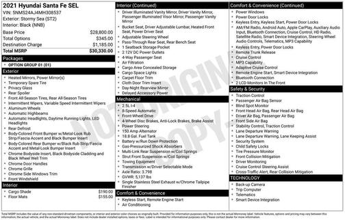 2021 Hyundai SANTA FE SEL