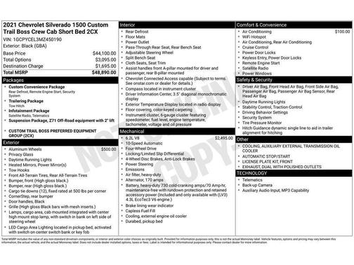 2021 Chevrolet Silverado 1500 Custom Trail Boss
