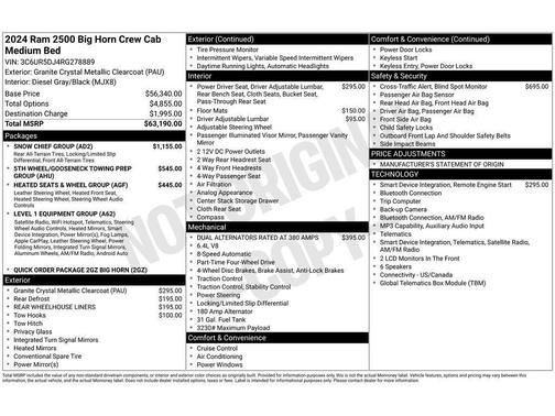 Granite Crystal Clearcoat Metallic 2024 RAM 2500 Big Horn