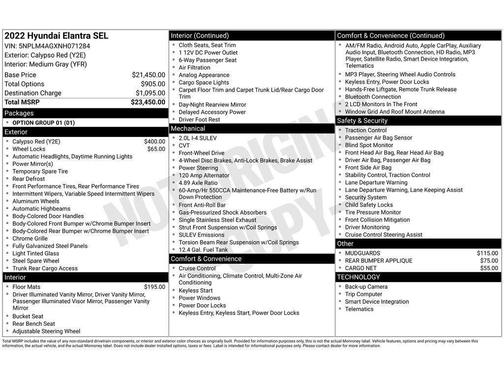 2022 Hyundai ELANTRA SEL