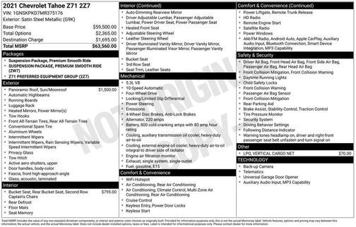 Steel Metallic 2021 Chevrolet Tahoe Z71