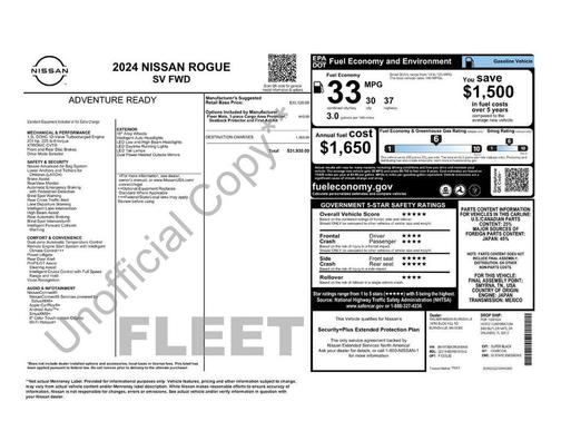 Black 2024 Nissan Rogue SV