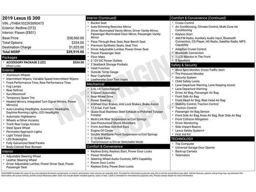 Red Line 2019 Lexus IS 300 Base