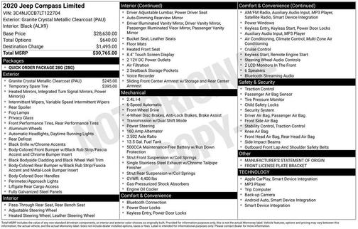 Crystal Metallic 2020 Jeep Compass Limited