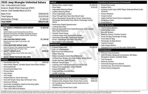 2020 Jeep Wrangler Unlimited Sahara