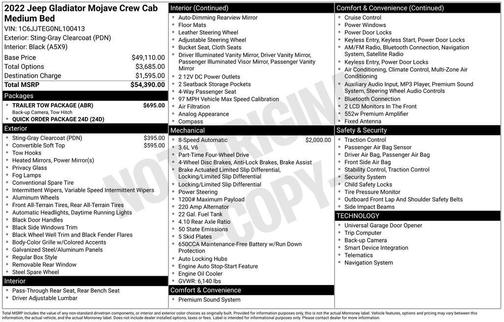 2022 Jeep Gladiator Mojave 4x4