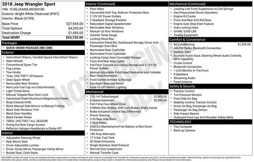 2018 Jeep Wrangler Sport