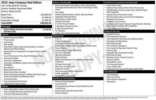 Redline Pearlcoat 2022 Jeep Compass (RED) Edition 4x4