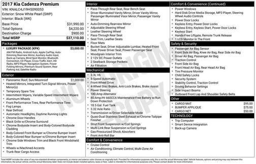 2017 Kia Cadenza Premium