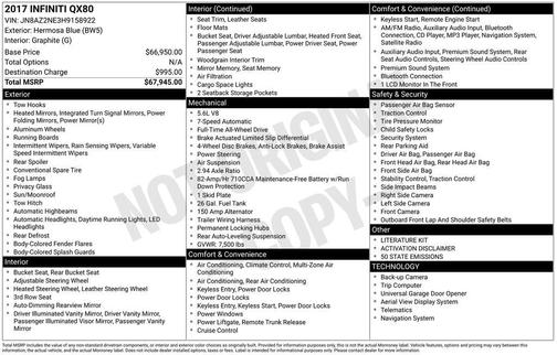 2017 INFINITI QX80 Base