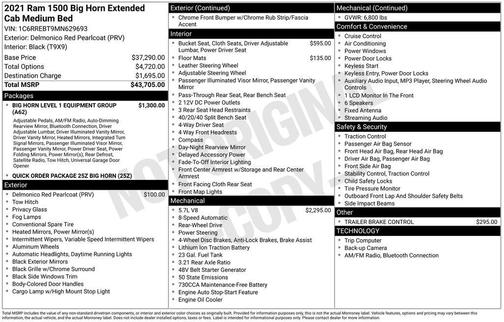 2021 RAM 1500 Big Horn/Lone Star