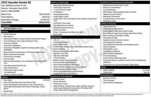 2022 Hyundai SONATA SE