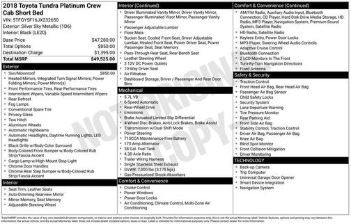 2018 Toyota Tundra Platinum