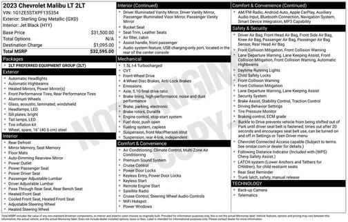 2023 Chevrolet Malibu FWD 2LT