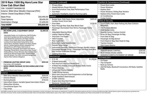 2019 RAM 1500 Big Horn