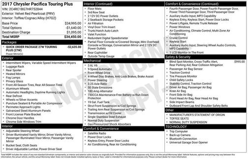 Velvet Red Pearlcoat 2017 Chrysler Pacifica Touring