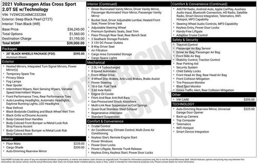 2021 Volkswagen Atlas Cross Sport 2.0T SE w/Technology
