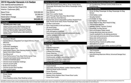 2010 Hyundai Genesis 4.6