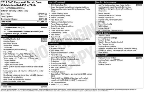 2019 GMC Canyon All Terrain