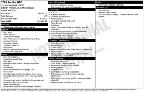2004 Pontiac GTO Base