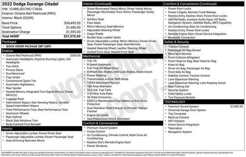 2022 Dodge Durango Citadel AWD