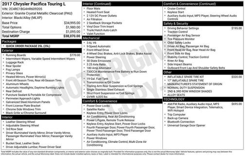 2017 Chrysler Pacifica Touring-L