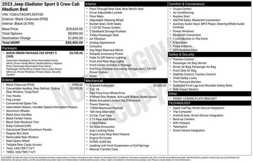 2023 Jeep Gladiator Sport S