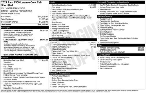 Hydro Blue Pearlcoat 2021 RAM 1500 Laramie