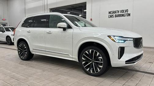 Crystal White Pearl 2026 Volvo XC90 Plug-In Hybrid Plus, T8 AWD, Electric/Gasoline, Bright, 7 Seats