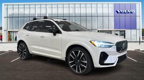 Crystal White Metallic 2025 Volvo XC60 Plug-In Hybrid Ultra, T8 AWD Electric/Gasoline, Dark