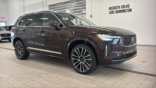 Mulberry Red Metallic 2026 Volvo XC90 Plus, B6 AWD Gas (mild hybrid), Gasoline, Bright, 7 Seats