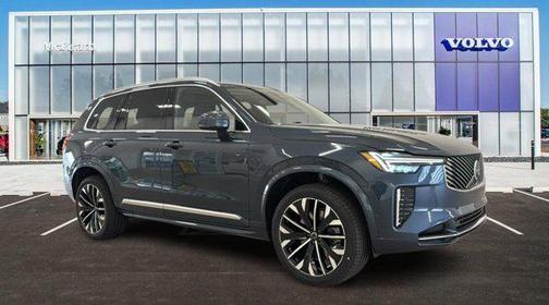 Denim Blue Metallic 2026 Volvo XC90 Plug-In Hybrid Plus, T8 AWD, Electric/Gasoline, Bright, 6 Seats