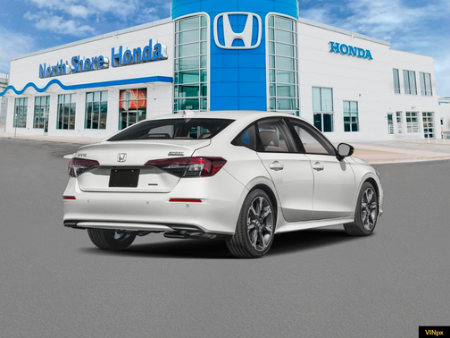 Platinum White Pearl 2026 Honda Civic Hybrid Sport Touring