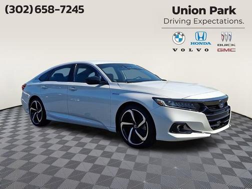 White 2022 Honda Accord Hybrid Sport