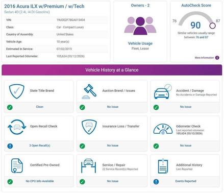 Black 2016 Acura ILX Technology Plus Package