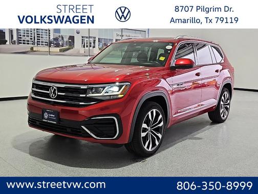 Aurora Red Metallic 2022 Volkswagen Atlas 3.6 SEL Premium R-Line
