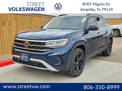 Tourmaline Blue Metallic 2023 Volkswagen Atlas 3.6 SE w/ Technology