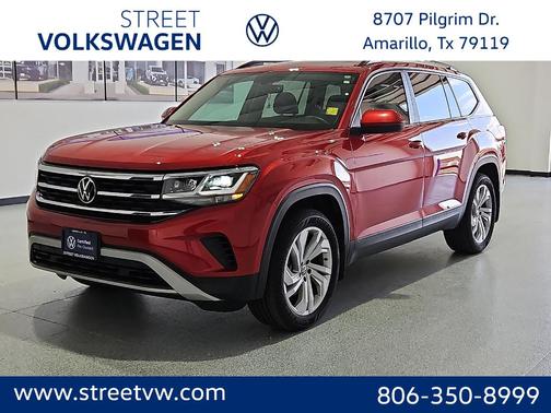 Aurora Red Metallic 2023 Volkswagen Atlas 3.6 SE w/ Technology