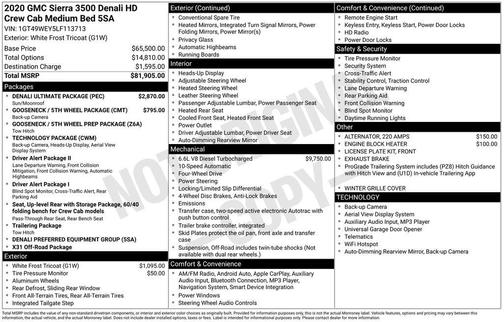 2020 GMC Sierra 3500 Denali