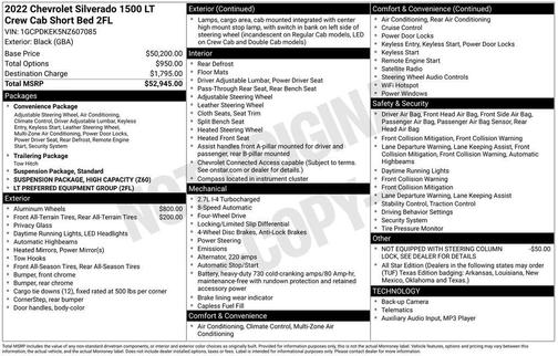 Black 2022 Chevrolet Silverado 1500 LT