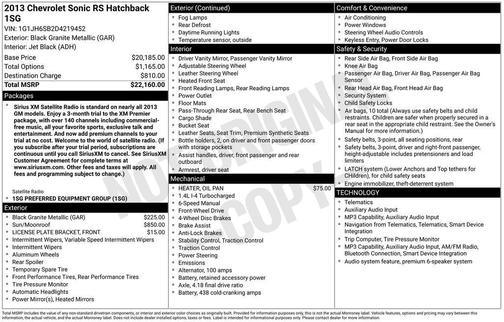 Black Granite Metallic 2013 Chevrolet Sonic RS