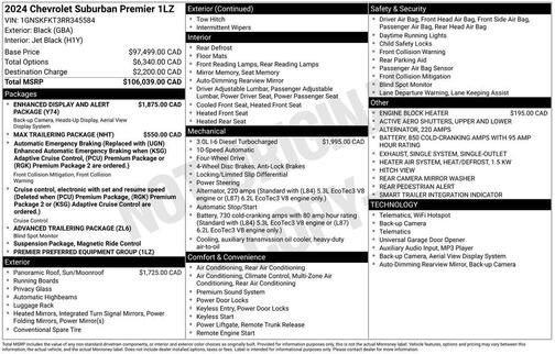 Black 2024 Chevrolet Suburban Premier