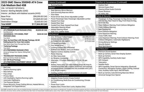 Gray 2025 GMC Sierra 3500 AT4