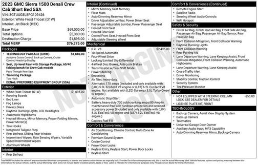 White Frost Tricoat 2023 GMC Sierra 1500 Denali