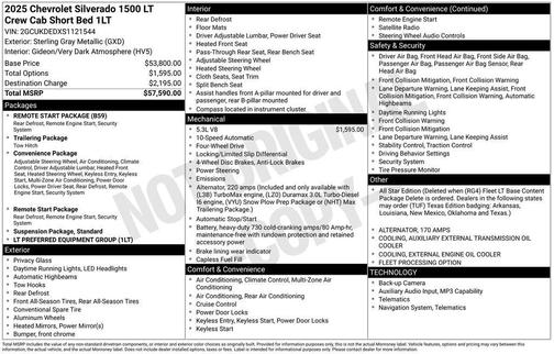 Sterling Gray Metallic 2025 Chevrolet Silverado 1500 LT