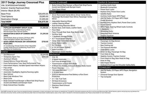 Granite Crystal Metallic Clearcoat 2017 Dodge Journey Crossroad