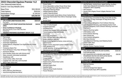 Iron Gray Metallic 2022 Chevrolet Equinox Premier w/1LZ