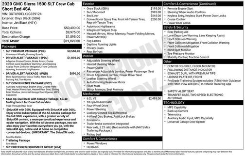 Onyx Black 2020 GMC Sierra 1500 SLT